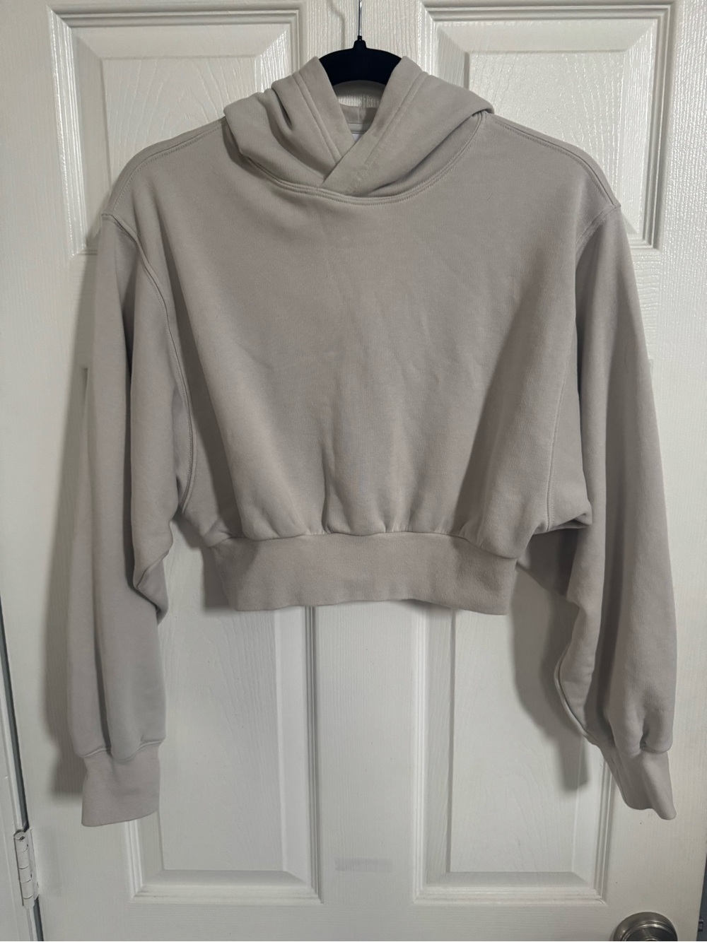 TNA Cropped Hoodie in Light Beige